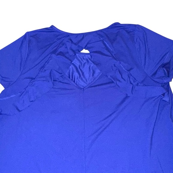 LANE BRYANT Wicking Active Tee Cutout Ruffle Back - 18/20 Blue - Picture 13 of 13